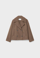 Cropped peacoat for women in beige, black, green, navy blue or brown