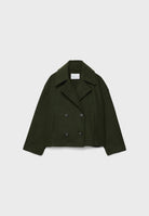 Cropped peacoat for women in beige, black, green, navy blue or brown