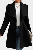 Fitted waist tailored peplum coat for women