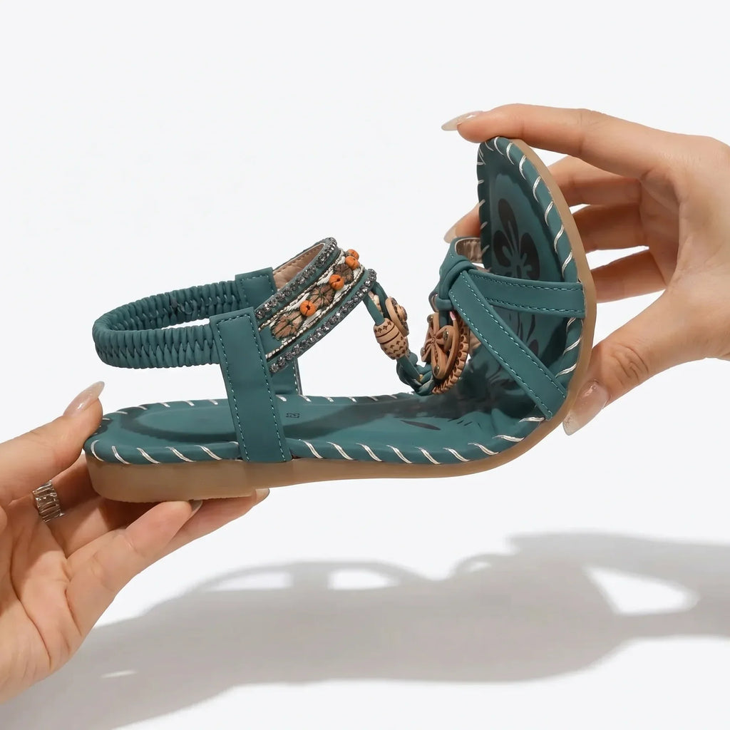 Sandalias Mujer Material Vegano Correa Elástica Talón Suela Antideslizante Livianas Verano Ocho Colores