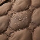 Longline hooded down coat for women in red, white, brown or black