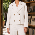 classic cropped blazer for women
