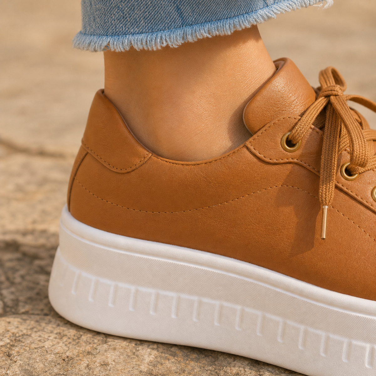 chunky platform lace-up sneakers for women