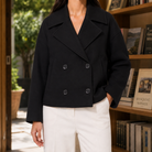 classic cropped blazer for women
