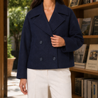 classic cropped blazer for women
