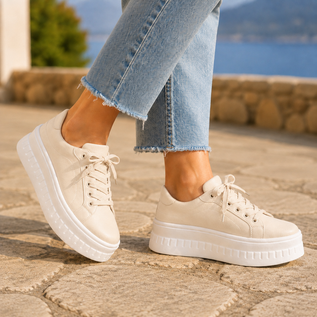 chunky platform lace-up sneakers for women