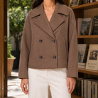 classic cropped blazer for women