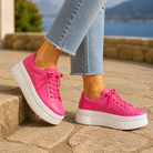 chunky platform lace-up sneakers for women