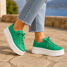 chunky platform lace-up sneakers for women