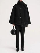Contrast-trim scarf jacket for women