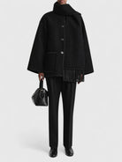 Contrast-trim scarf jacket for women