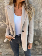 One-button blazer in apricot for women
