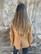 Brushed one-button blazer for women