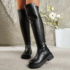 Over-the-knee platform boots for women