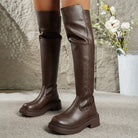 Over-the-knee platform boots for women