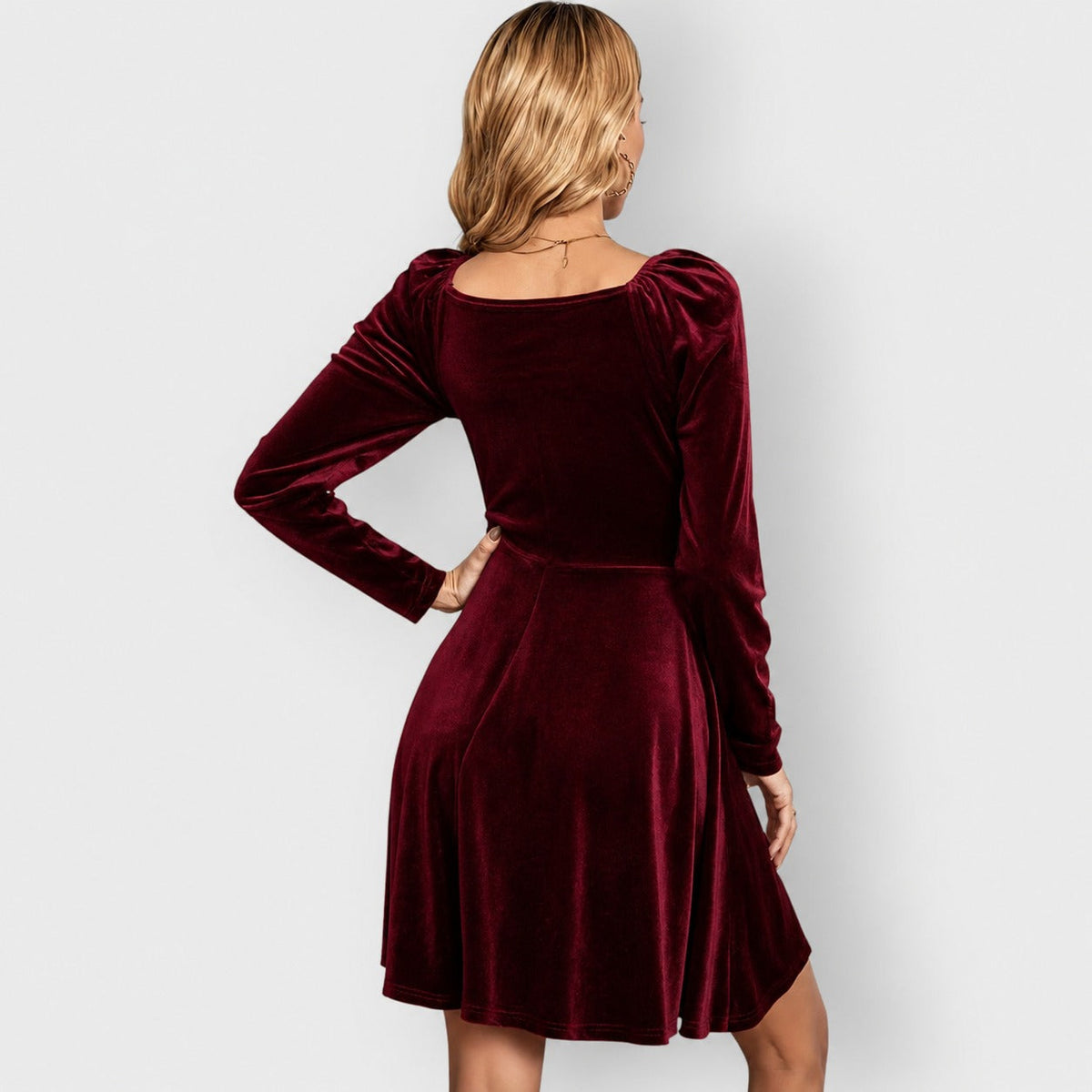 Velvet wrap Christmas party dress for women
