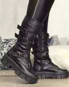 Chunky lace-up platform ankle boots for women
