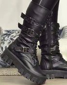 Chunky lace-up platform ankle boots for women