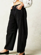 Curved barrel leg jeans for women