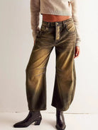 Curved barrel leg jeans for women
