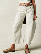 Curved barrel leg jeans for women