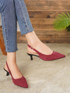 Pointed slingback kitten heels for women