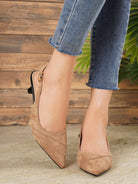 Pointed slingback kitten heels for women