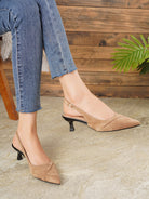 Pointed slingback kitten heels for women