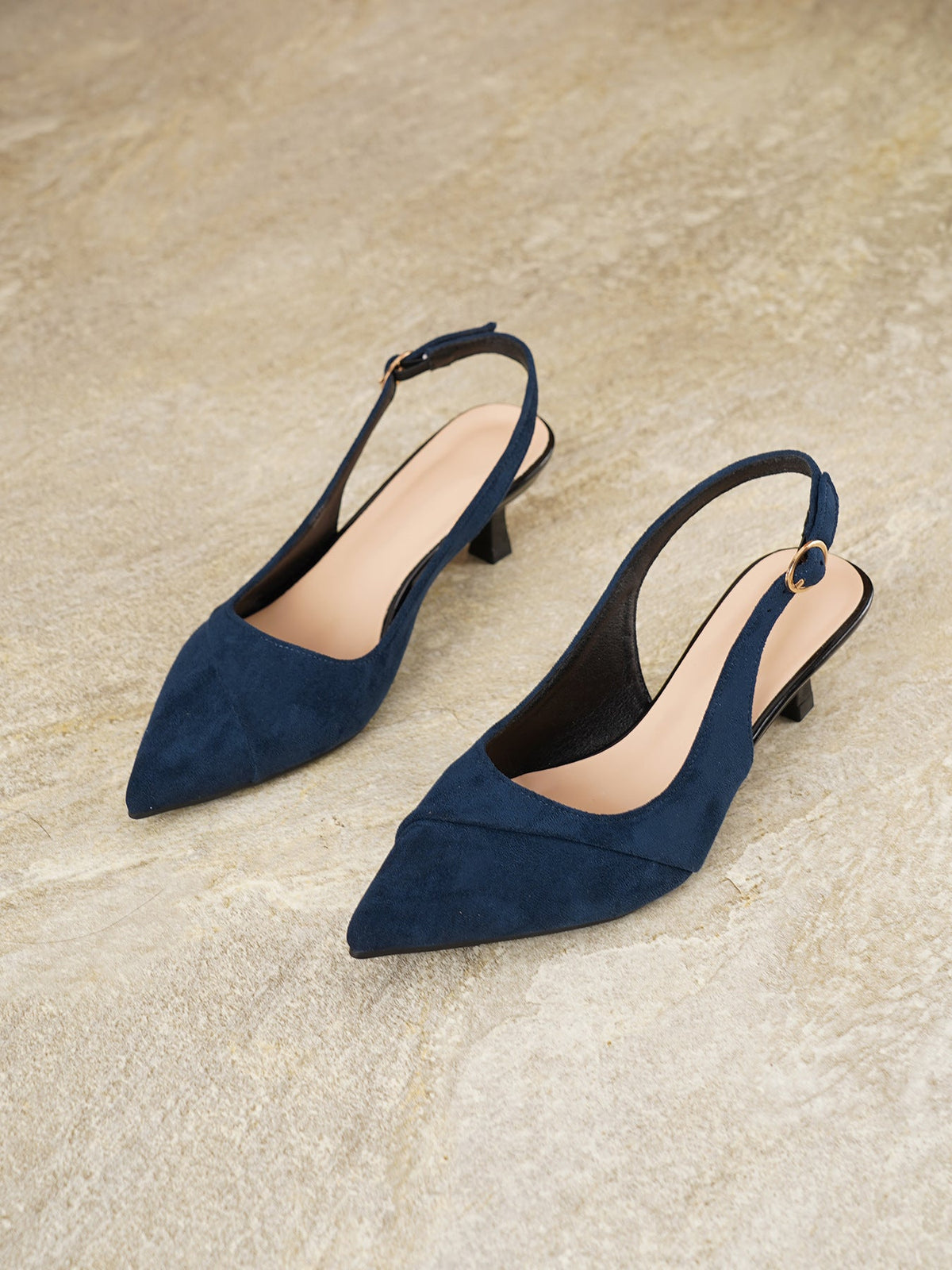 Pointed slingback kitten heels for women