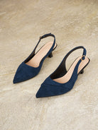 Pointed slingback kitten heels for women