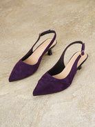 Pointed slingback kitten heels for women