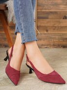 Pointed slingback kitten heels for women