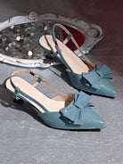 Bow slingback kitten heels for women