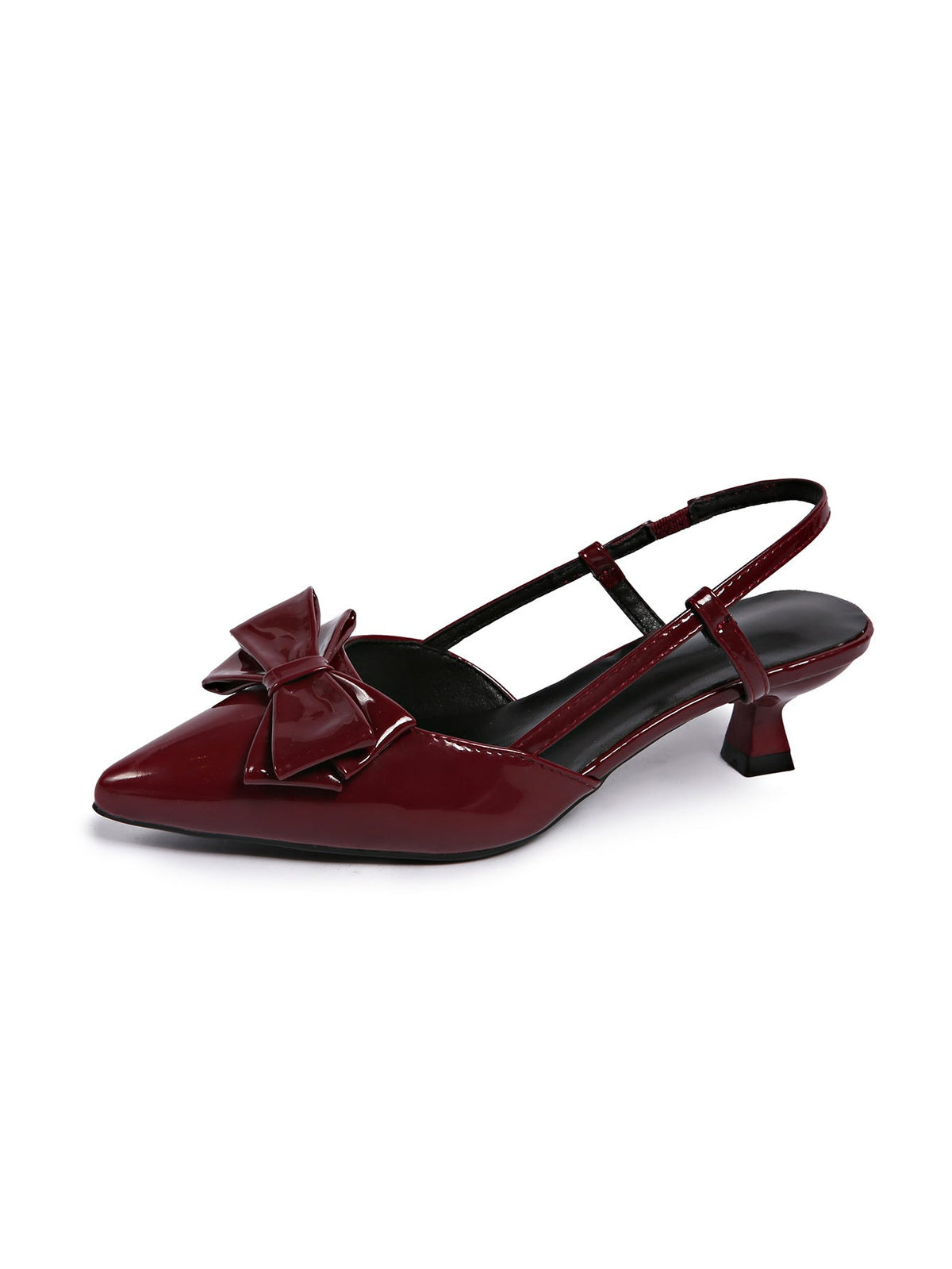 Bow slingback kitten heels for women