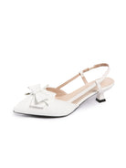 Bow slingback kitten heels for women