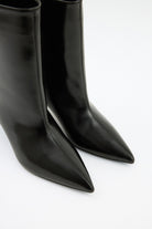 Pointed kitten heel ankle boots for women