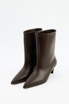 Pointed kitten heel ankle boots for women