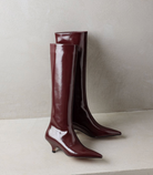 Wide calf kitten heel boots for women