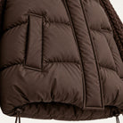 Cable knit sleeve cropped puffer jacket for women