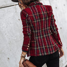 Textured plaid blazer for women