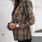 Textured plaid blazer for women