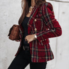 Textured plaid blazer for women