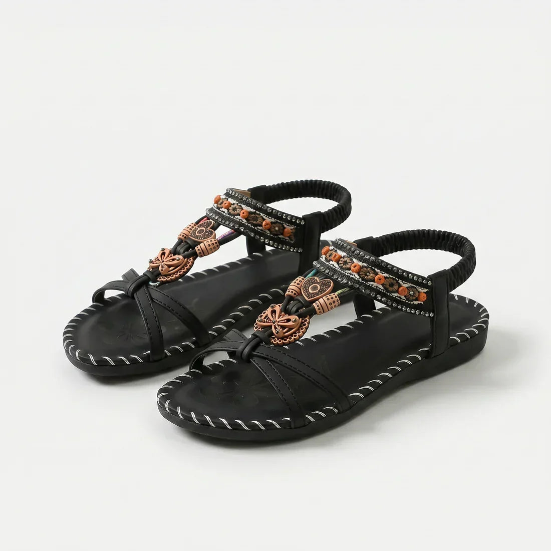 Sandalias Mujer Material Vegano Correa Elástica Talón Suela Antideslizante Livianas Verano Ocho Colores