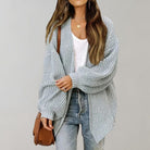 Oversized open-front knit cardigan for women