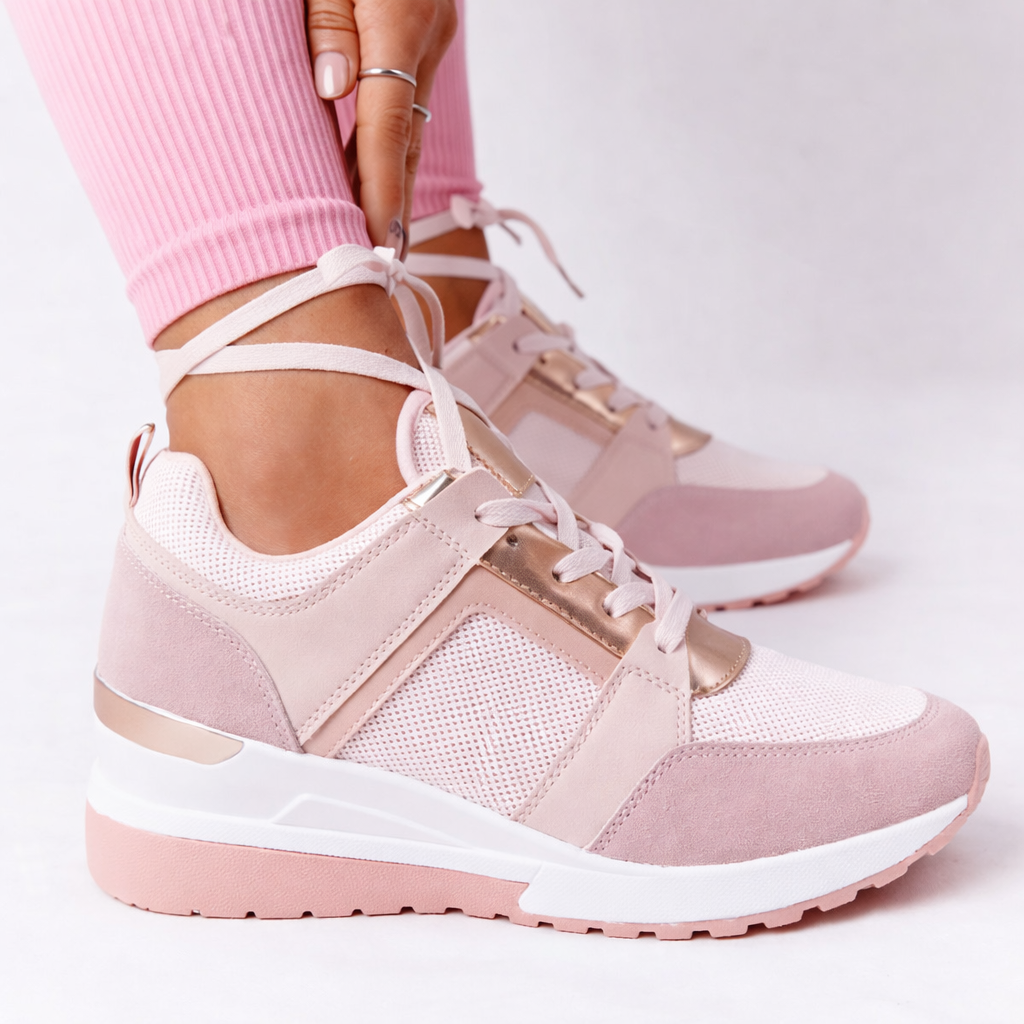 Wedge sneakers in pink for women