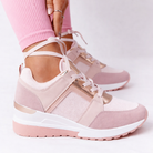 Wedge sneakers in pink for women