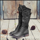 Lace-up knee-high riding boots for women