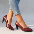 mid heel pumps red for women