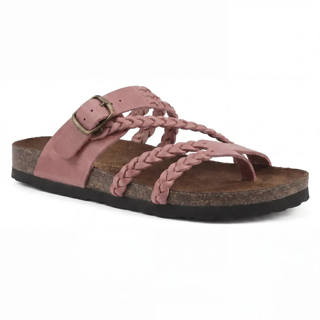 Sandalias Mujer Tiras Trenzadas Hebilla Ajustable Separador de Dedos Plantilla Anatómica Nueve Colores