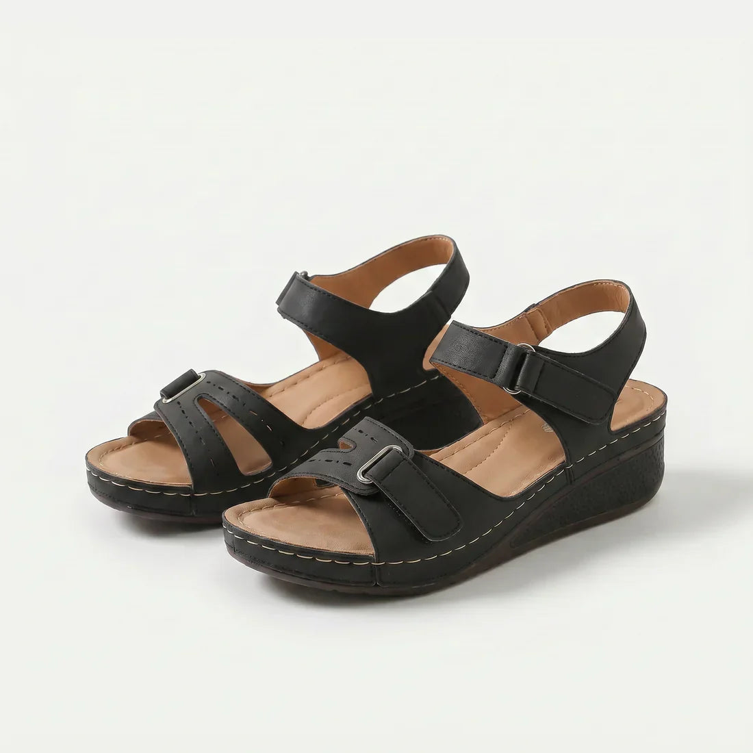 Sandalias Mujer Cuña Plantilla Amortiguada Livianas Caminar Casual Cuatro Colores